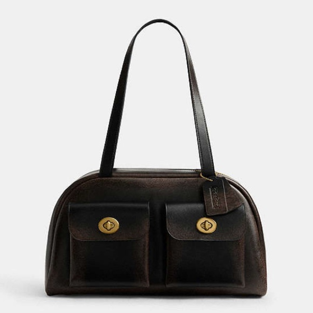 Coach Twin Turnlock Bag In Loved Leather